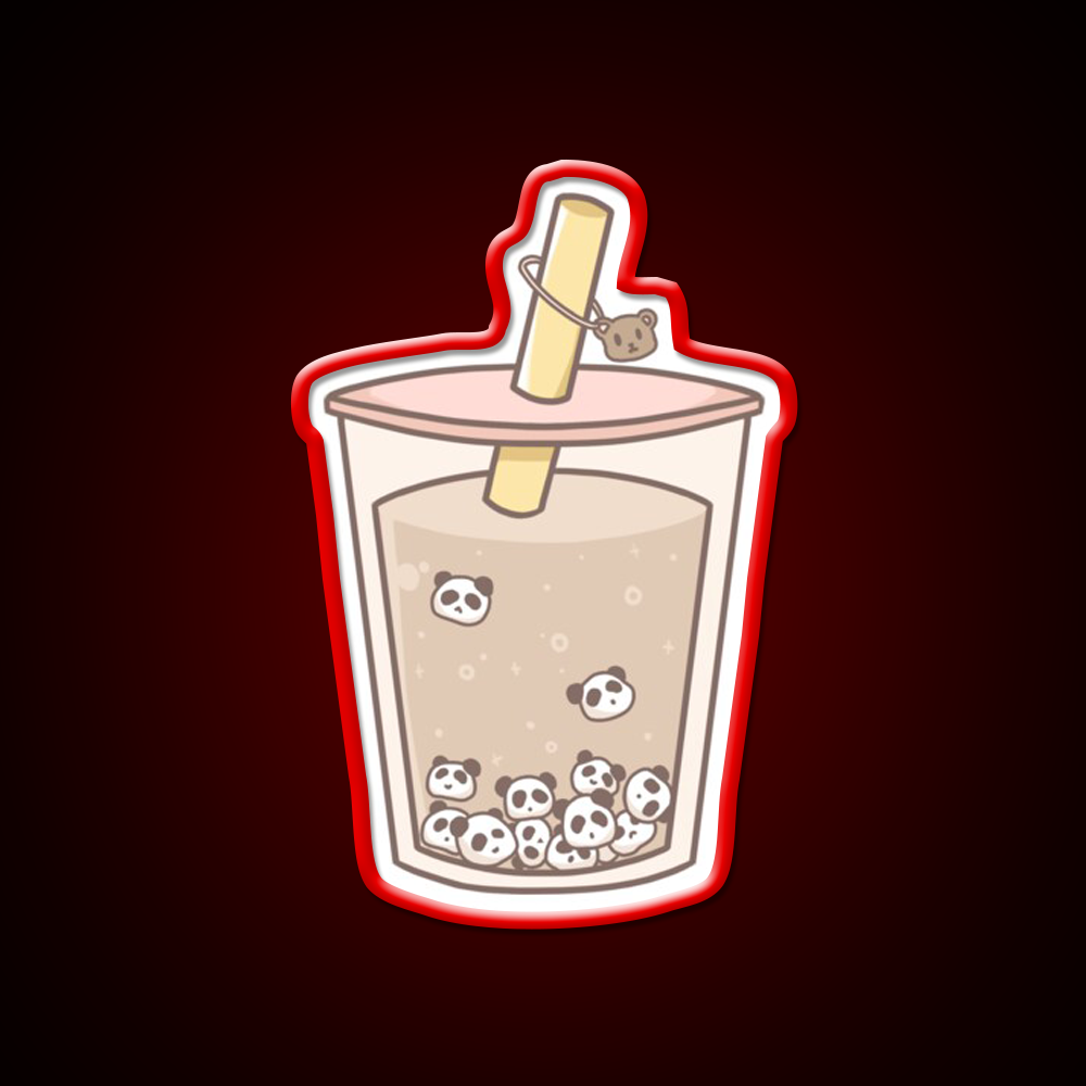 Panda Bubble Tea Led Neon Sign Chinese Food Rgb Color