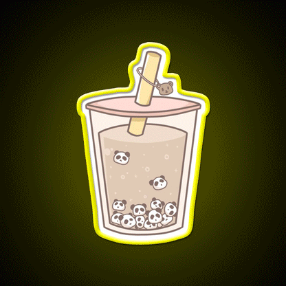 Panda Bubble Tea Led Neon Sign Chinese Food Rgb Color