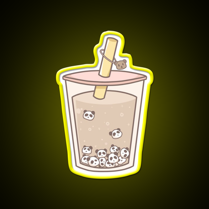 Panda Bubble Tea Led Neon Sign Chinese Food Rgb Color