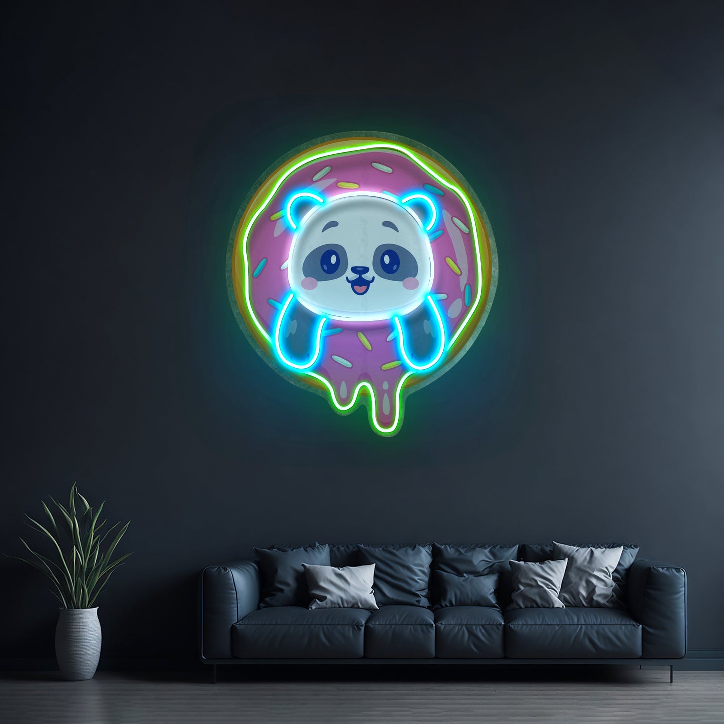 Panda Donut Led Neon Sign Light Custom Led Signs