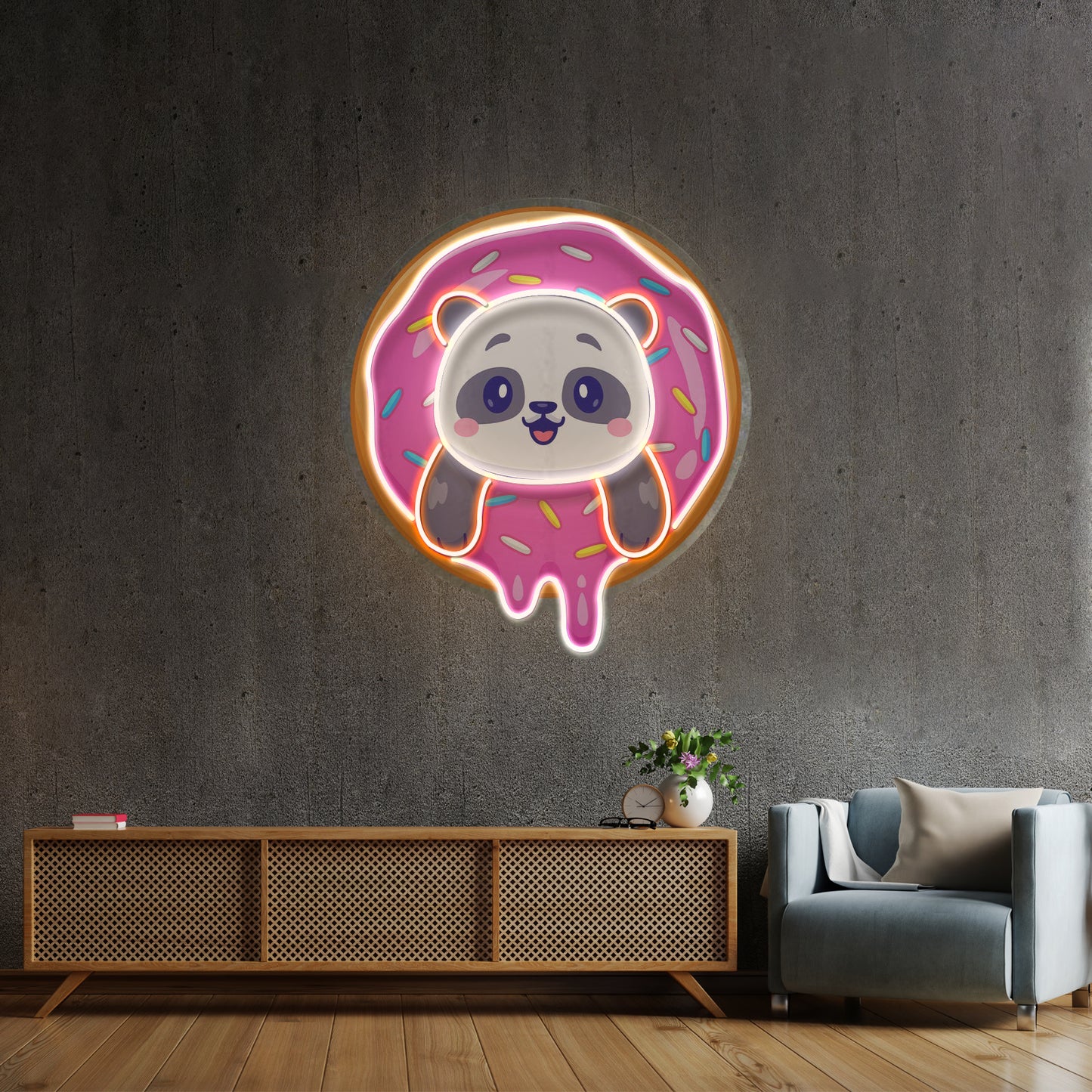 Panda Donut Led Neon Sign Light Custom Led Signs