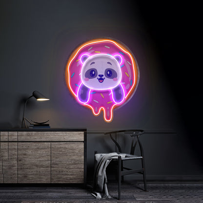 Panda Donut Led Neon Sign Light Custom Led Signs