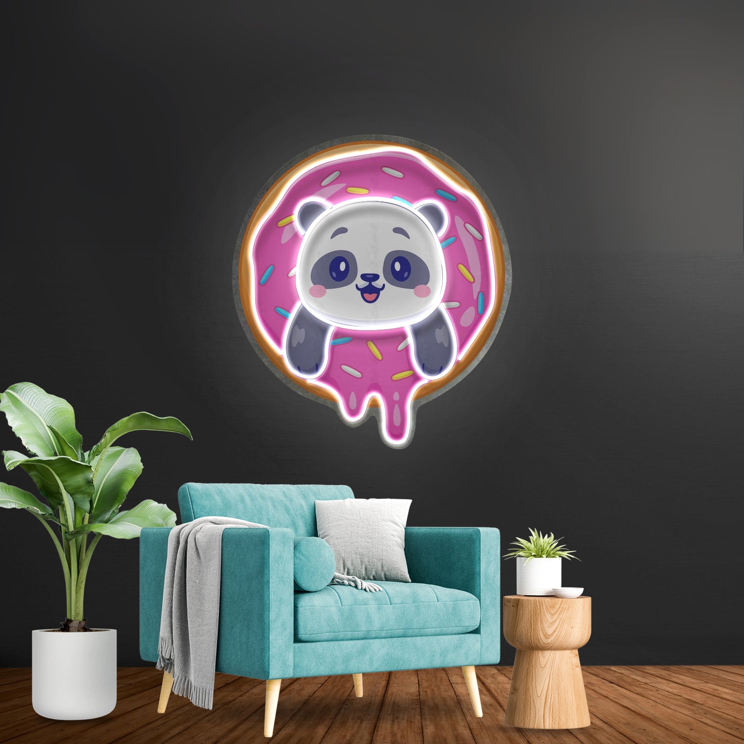 Panda Donut Led Neon Sign Light Custom Led Signs