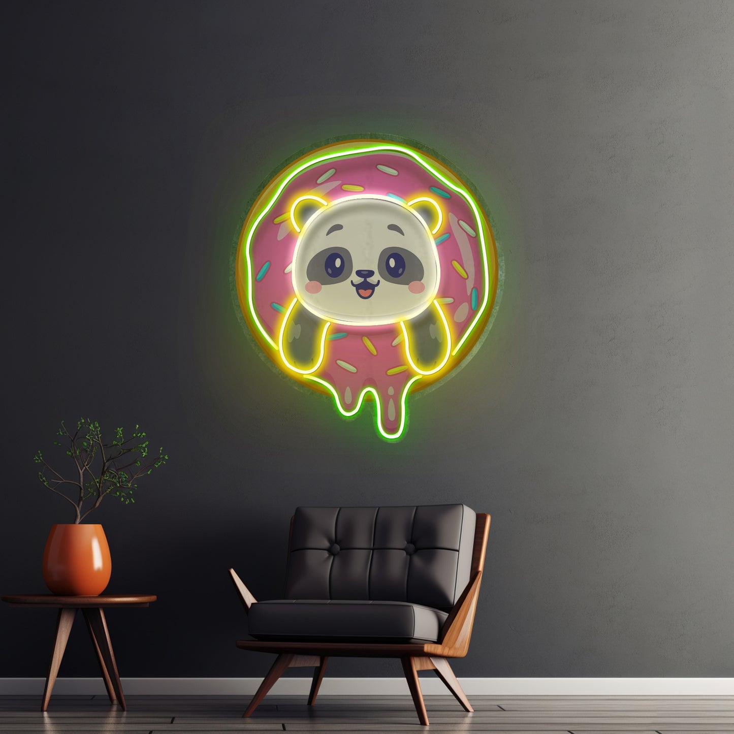 Panda Donut Led Neon Sign Light Custom Led Signs