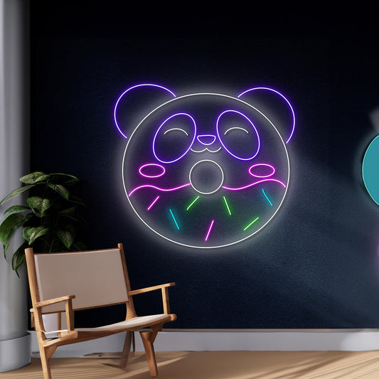 Panda Donut Neon Light