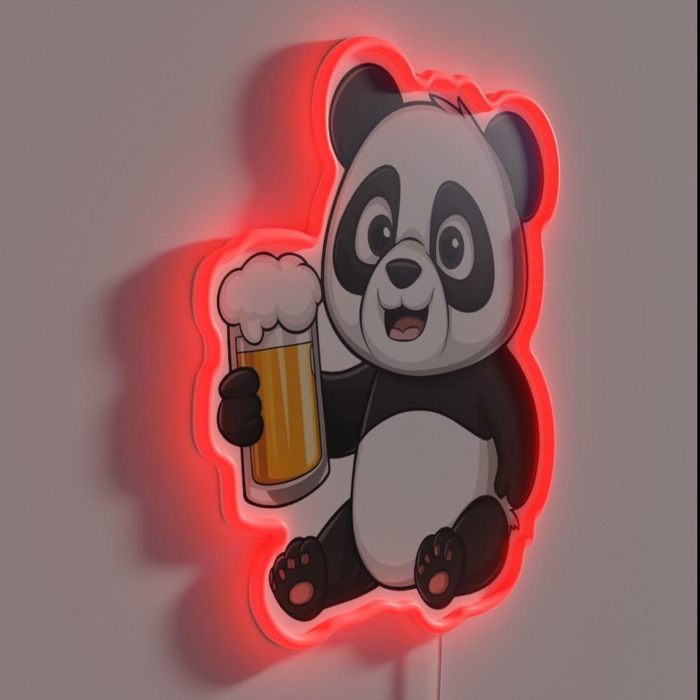 Panda Drink Beer Rgb Led Neon Sign - Shineneon