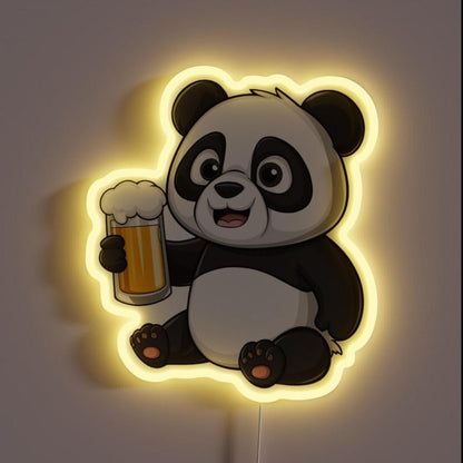 Panda Drink Beer Rgb Led Neon Sign - Shineneon