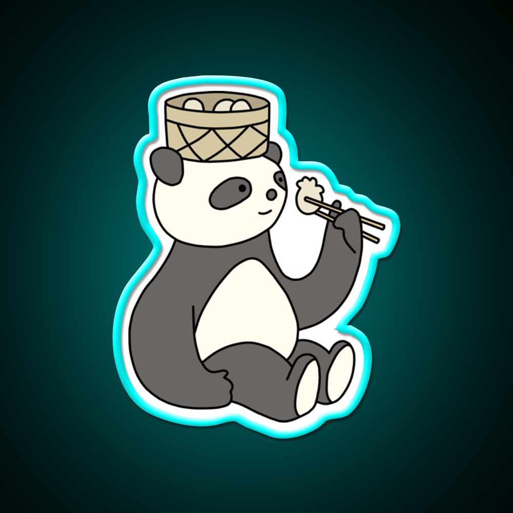 Panda Dumplings Led Neon Sign Chinese Food Rgb Color