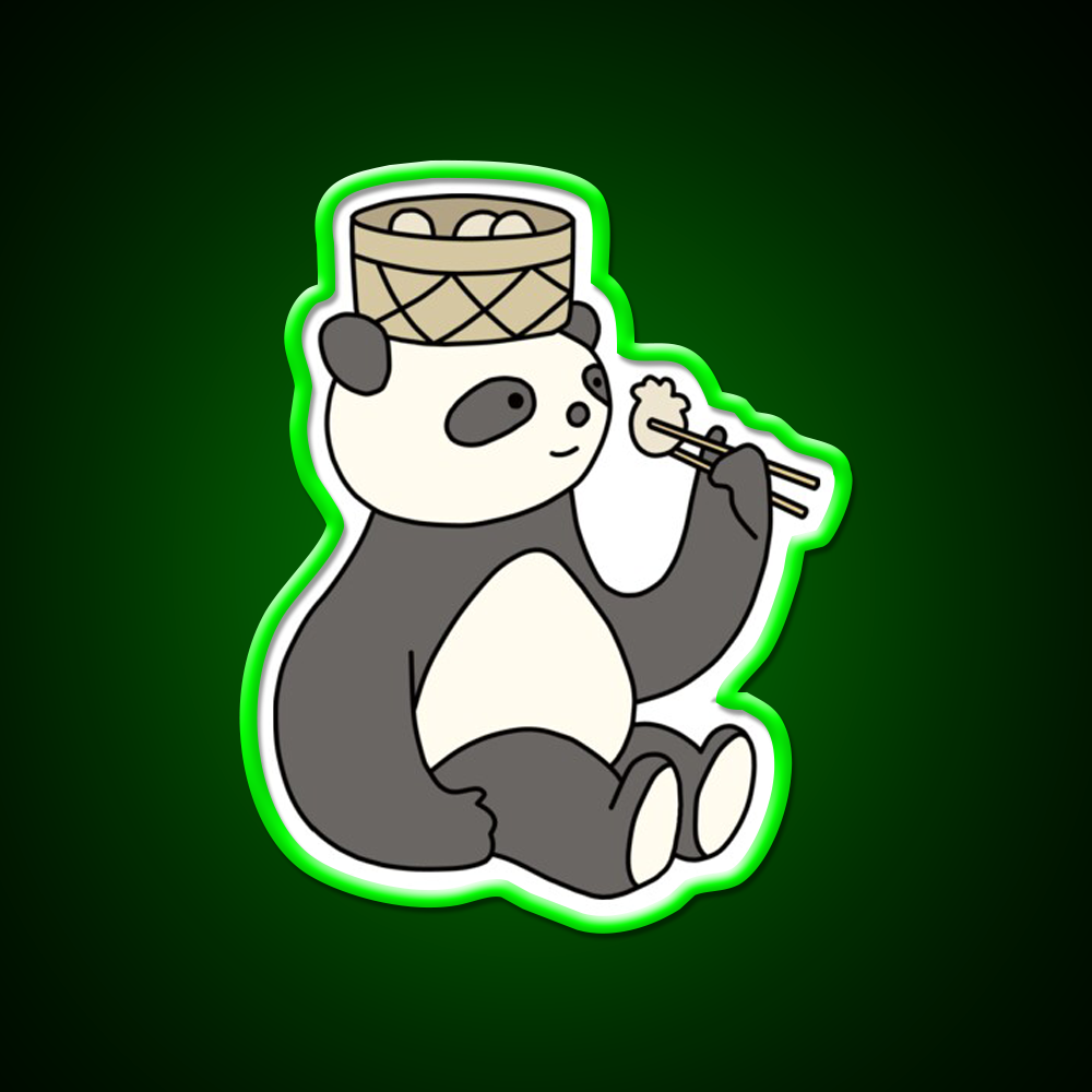 Panda Dumplings Led Neon Sign Chinese Food Rgb Color