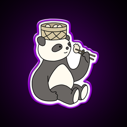 Panda Dumplings Led Neon Sign Chinese Food Rgb Color