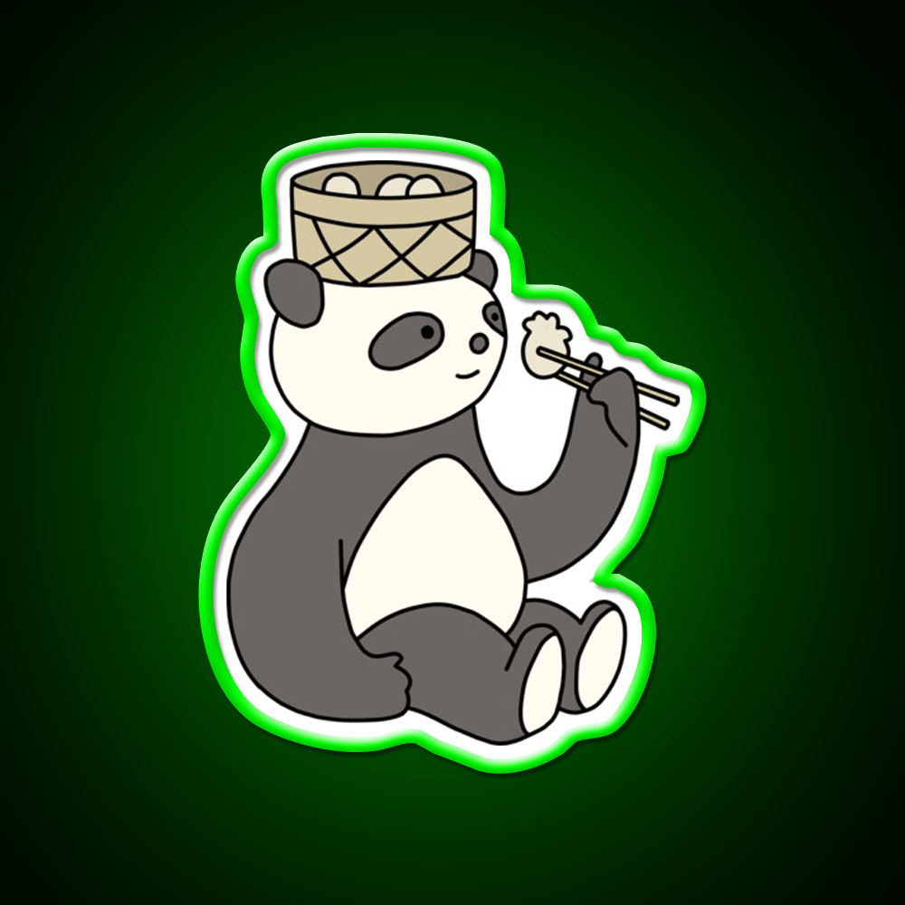 Panda Dumplings Led Neon Sign Chinese Food Rgb Color - Shineneon