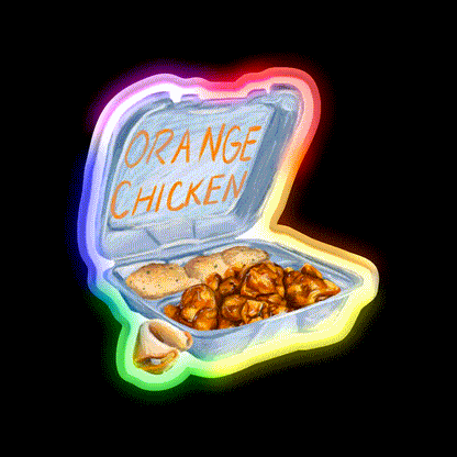 Panda Express Orange Chicken Fast Food Led Neon Sign For Burger Place Rgb Color - LED neon sign close-up detail