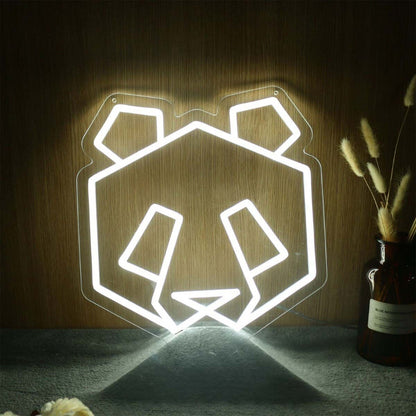 Panda Head Yellow Led Neon Sign - Shineneon