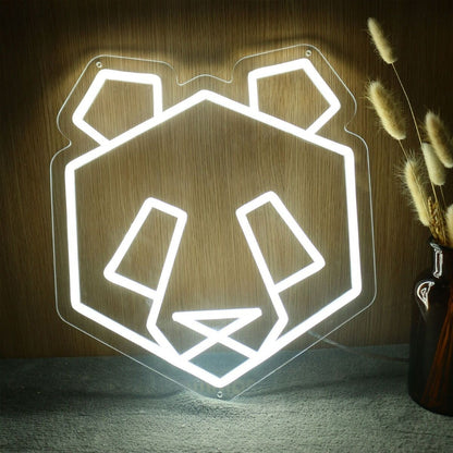 Panda Head Yellow Led Neon Sign - Shineneon