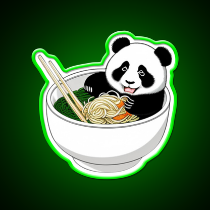 Panda In The Noodles Led Neon Sign Chinese Food Rgb Color