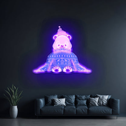 Panda Oversized Holiday Sweater Artwork Led Neon Signs - Shineneon