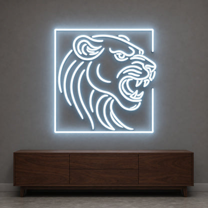Panther Head LED Neon Sign Garage Man Cave Neon Sign size image