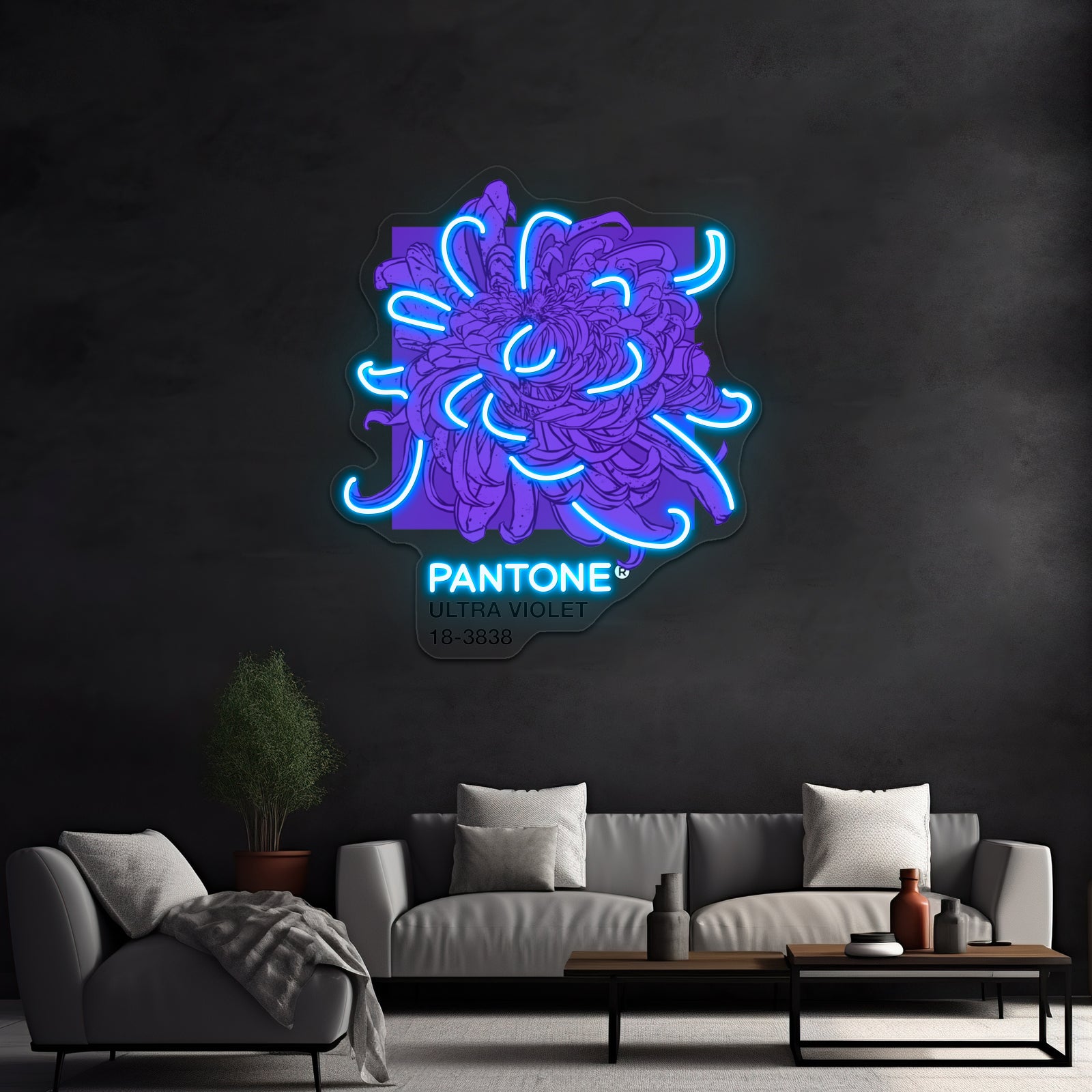 Pantone Ultra Violet 2018 Artwork Neon Wall Sign | Shineneon