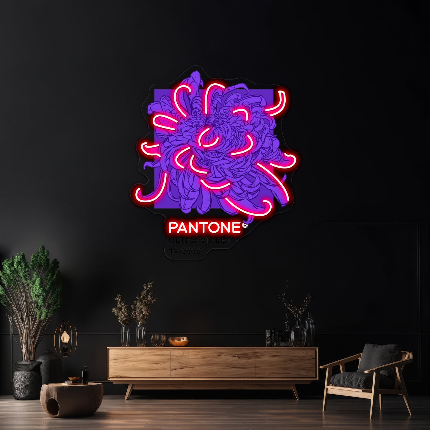 Pantone Ultra Violet 2018 Artwork Neon Wall Sign