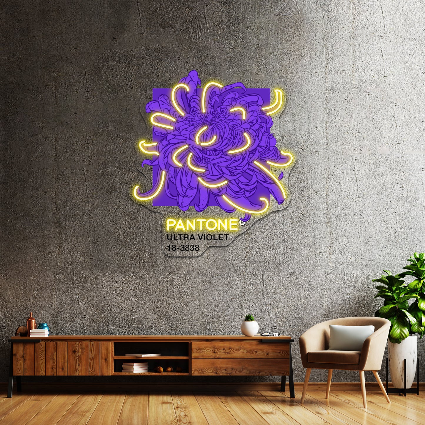 Pantone Ultra Violet 2018 Artwork Neon Wall Sign