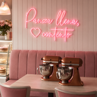 Panza Llena CorazóN Contento LED Neon Sign - 01 Original Product Image