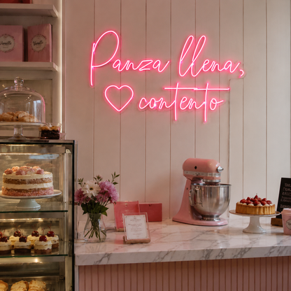 Panza Llena CorazóN Contento LED Neon Sign - 03 Real Lifestyle Scene