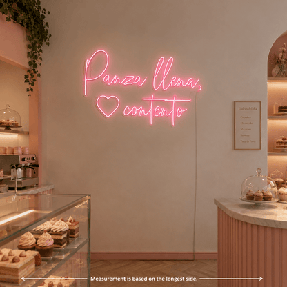 Panza Llena CorazóN Contento LED Neon Sign - Shineneon