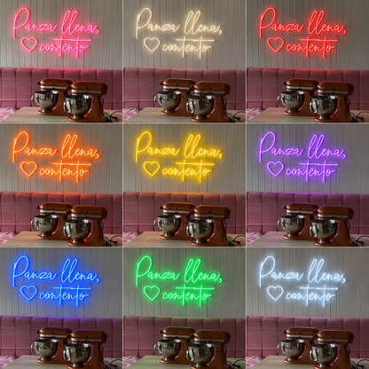 Panza Llena CorazóN Contento LED Neon Sign - Shineneon