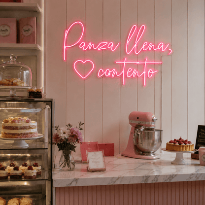 Panza Llena CorazóN Contento LED Neon Sign - Shineneon
