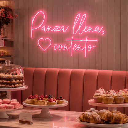 Panza Llena CorazóN Contento LED Neon Sign - Shineneon