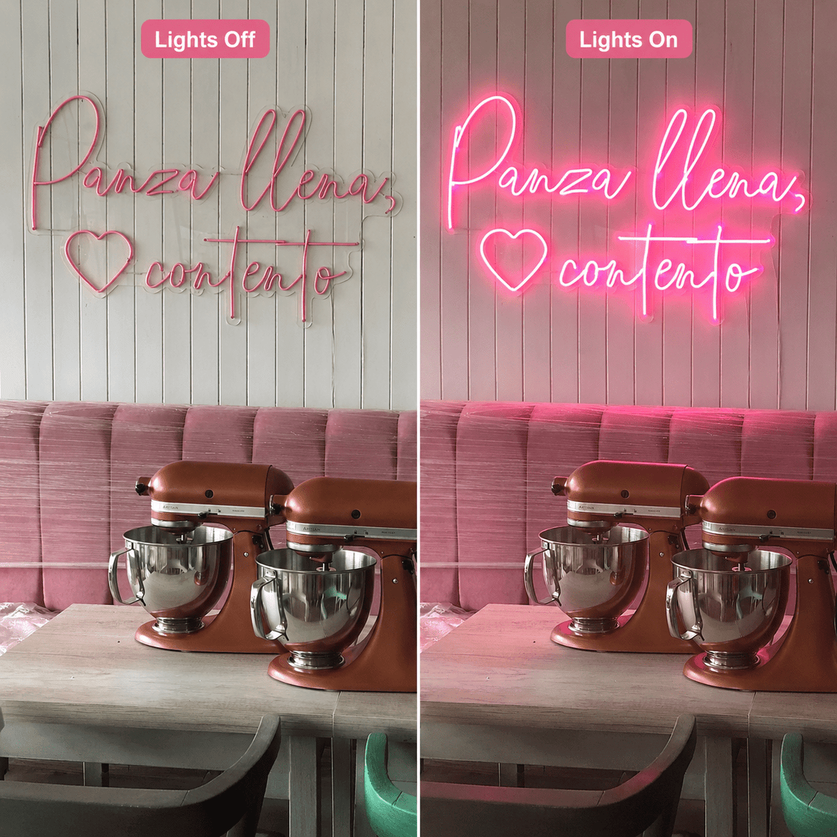 Panza Llena CorazóN Contento LED Neon Sign - Shineneon