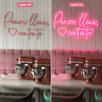 Panza Llena CorazóN Contento LED Neon Sign - Shineneon