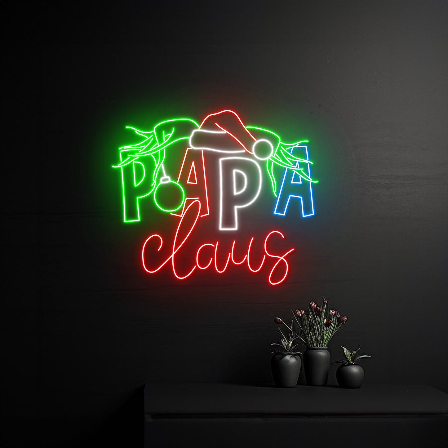 Papa Claus Neon Sign