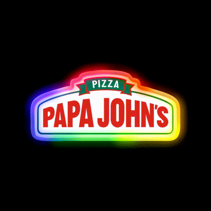 Papa John Pizza Restaurant New Fast Food Led Neon Sign For Burger Place Rgb Color - LED neon sign close-up detail