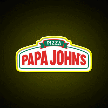 Papa John Pizza Restaurant New Fast Food Led Neon Sign For Burger Place Rgb Color - Custom LED neon sign front view