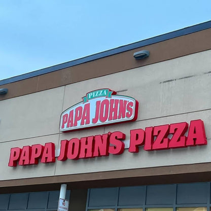 Papa Johns Pizza With Logo 3D Frontlit Letters Metal Led Sign - Shineneon