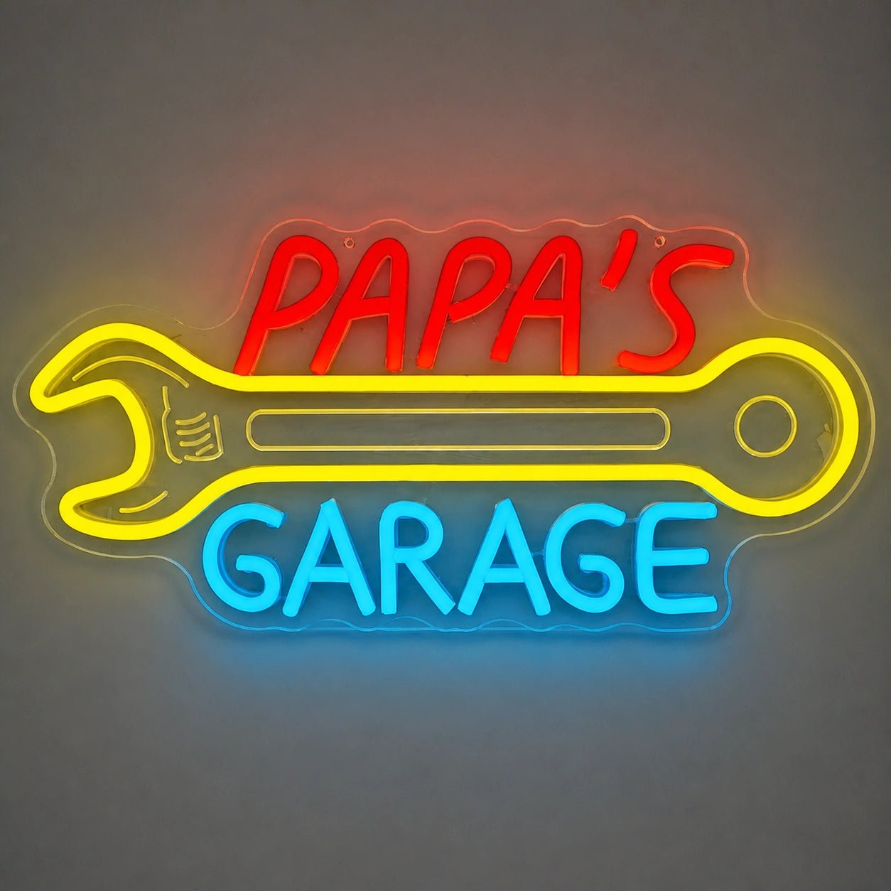Papas Garage Wrench Vintage LED Neon Sign - Shineneon