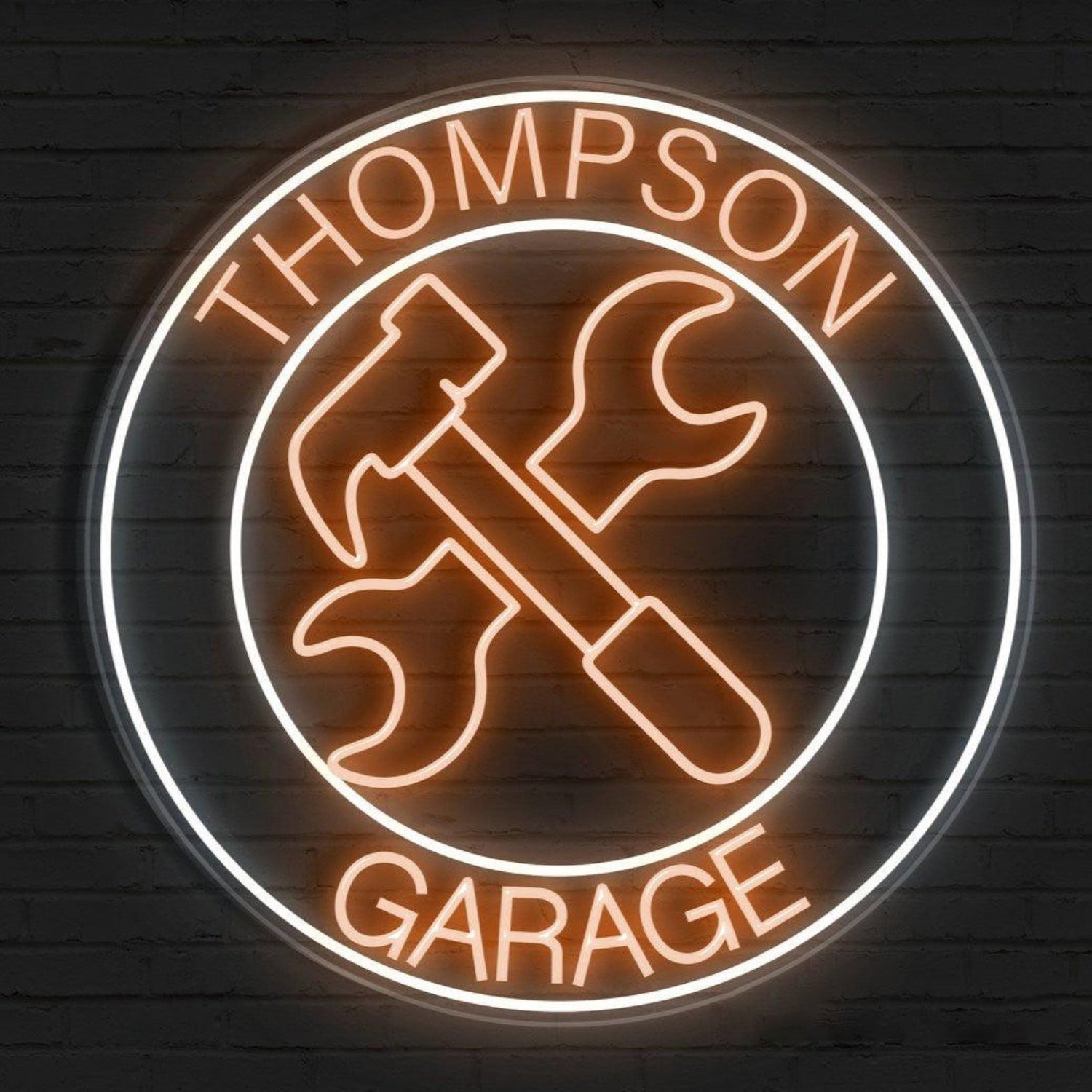 Papaws Garage Blue White Tool Led Neon Sign For Workshop Decor | Shineneon