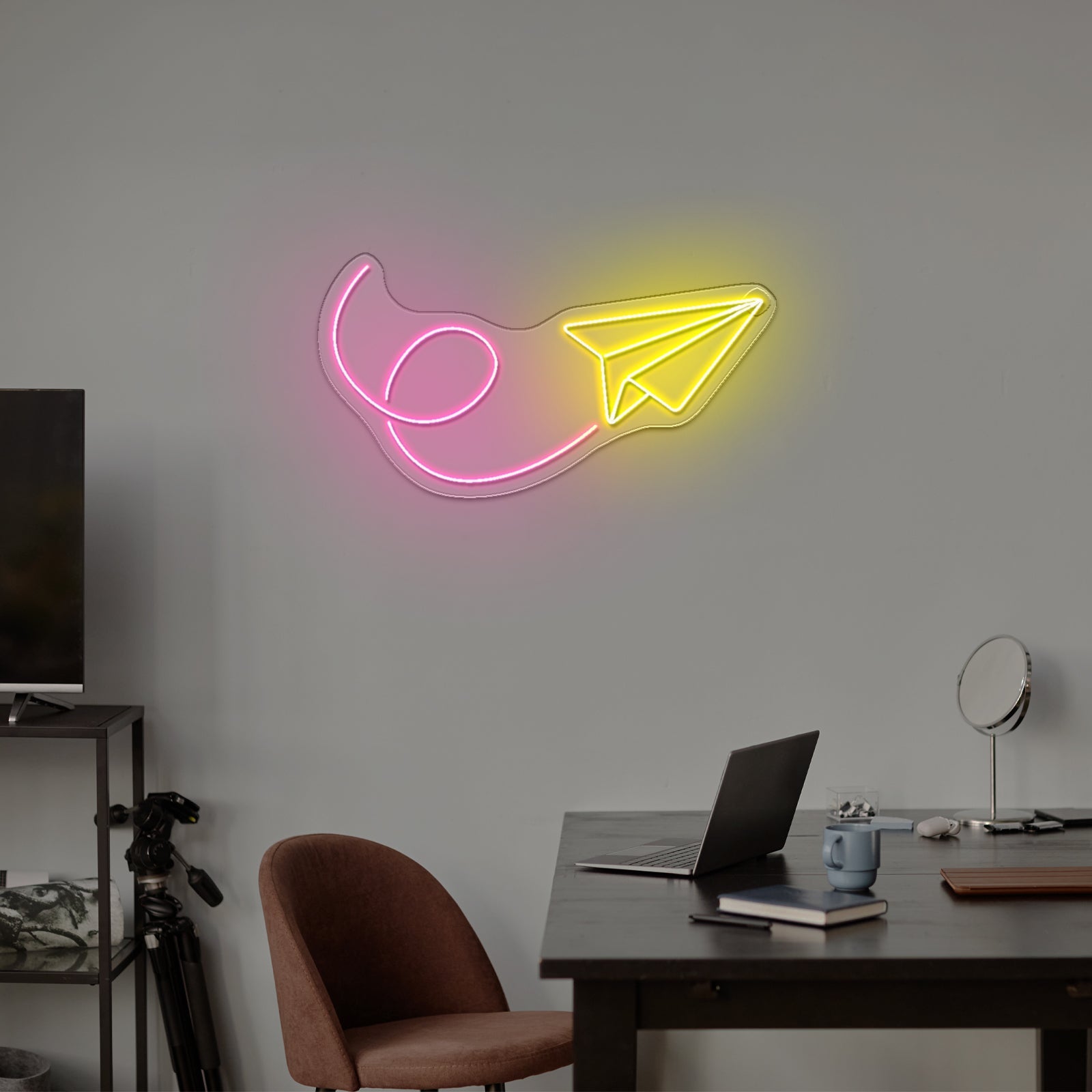 Paper Airplane Neon Sign Wall Art Led Sign Lighting - Shineneon