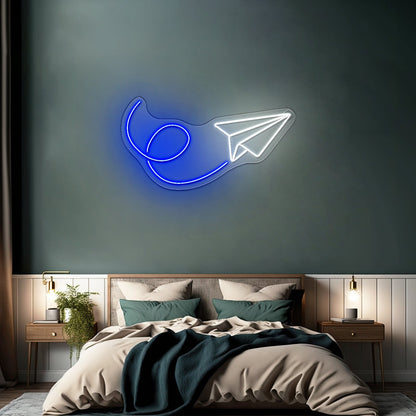 Paper Airplane Neon Sign Wall Art Led Sign Lighting - Shineneon