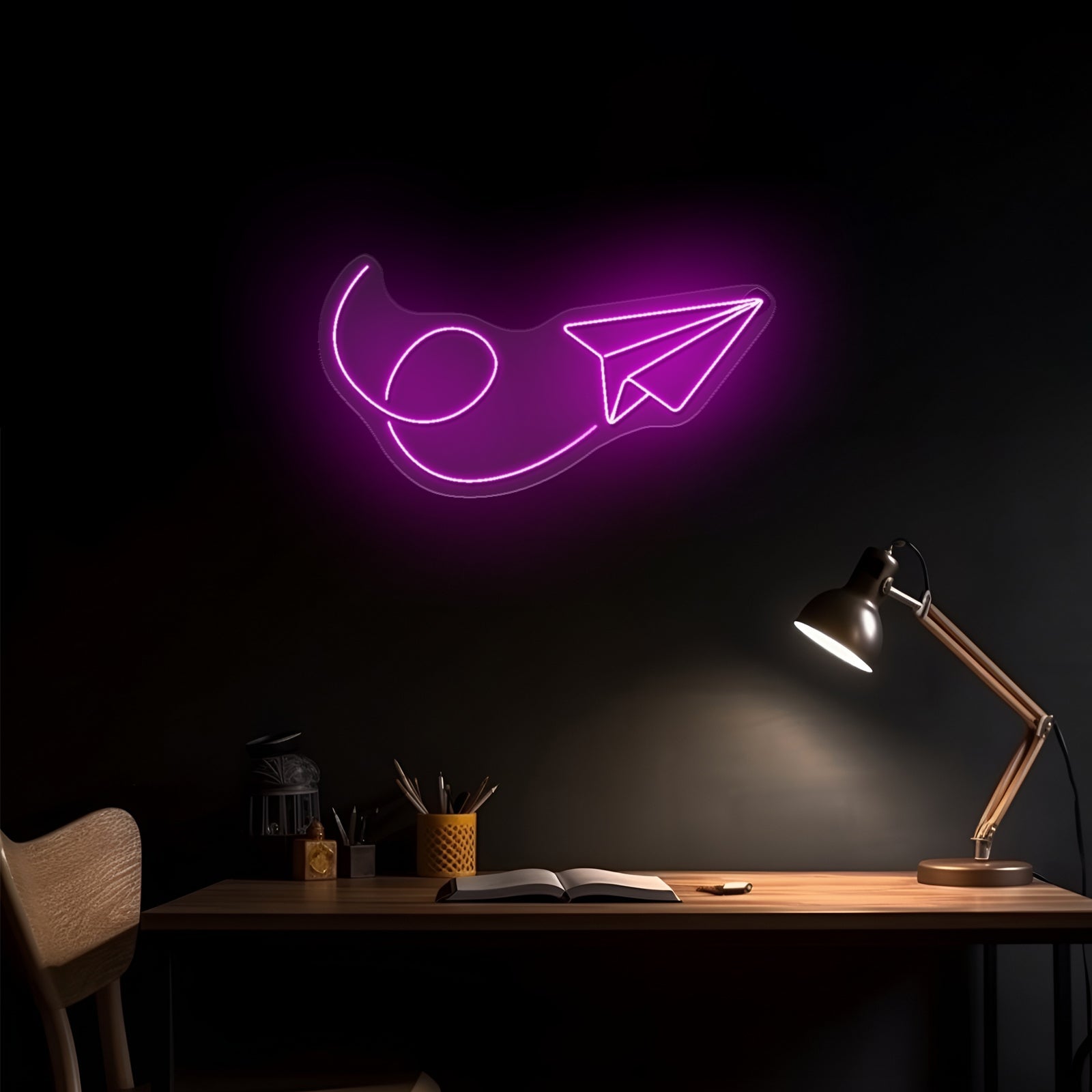 Paper Airplane Neon Sign Wall Art Led Sign Lighting - Shineneon