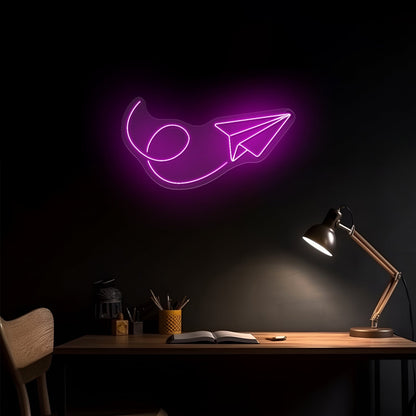Paper Airplane Neon Sign Wall Art Led Sign Lighting - Shineneon