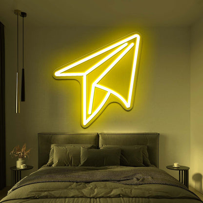 Paper Plane Neon Signs Wall Decor Neon Lights - Shineneon