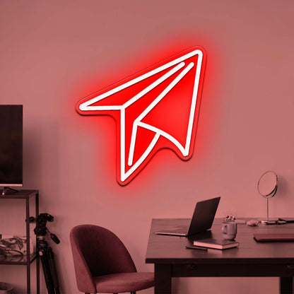 Paper Plane Neon Signs Wall Decor Neon Lights - Shineneon