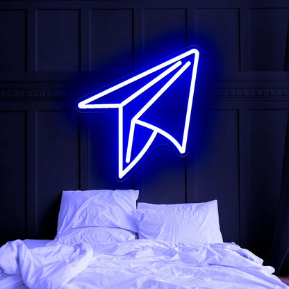 Paper Plane Neon Signs Wall Decor Neon Lights - Shineneon