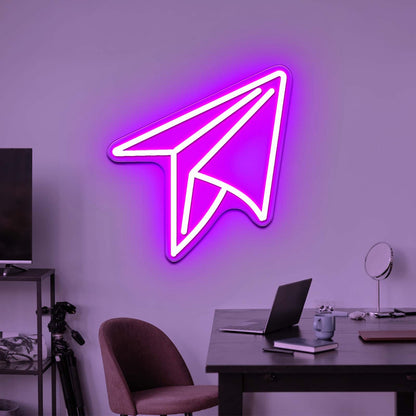 Paper Plane Neon Signs Wall Decor Neon Lights - Shineneon