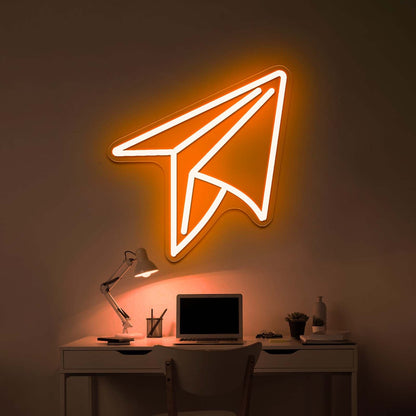 Paper Plane Neon Signs Wall Decor Neon Lights - Shineneon