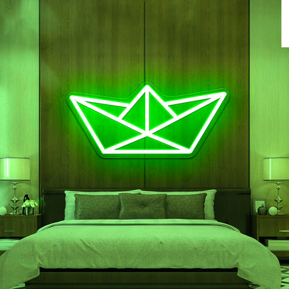 Paper Sailboat Neon Sign Wall Art