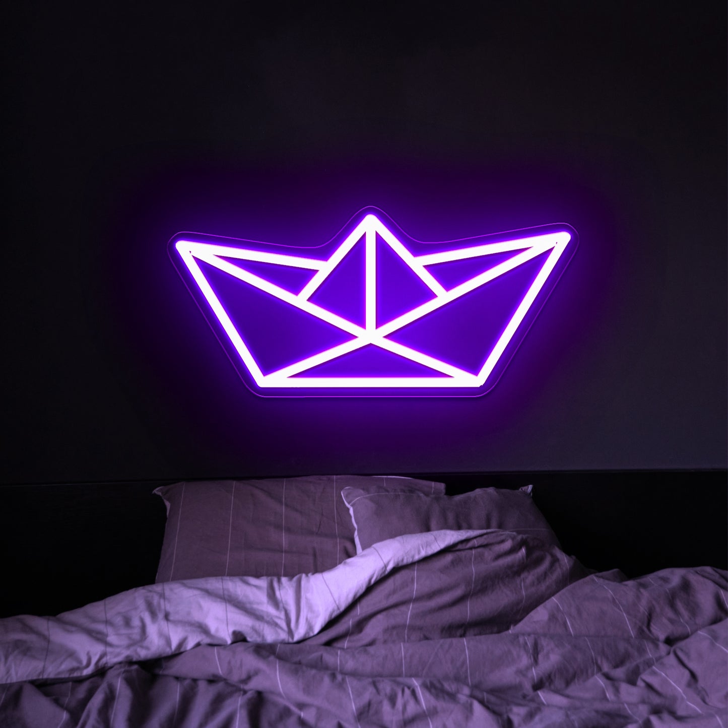 Paper Sailboat Neon Sign Wall Art