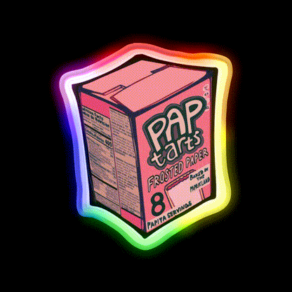 Paptarts Snack Food Led Neon Sign Rgb Color - LED neon sign close-up detail